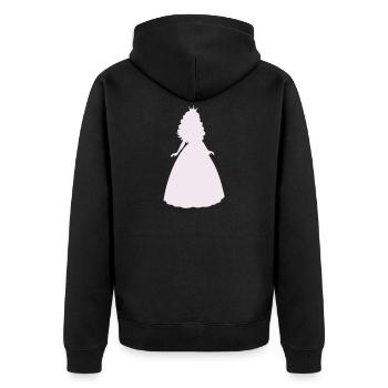 Prinzessin Silhouette im Flieder - Unisex Premium Bio Zip Hoodie - Schwarz - Hinten - Nico (187cm)