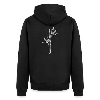 Bamboo Line Art Zen - Unisex Premium Organic Zip Hoodie - black - Back - Nico (187cm)
