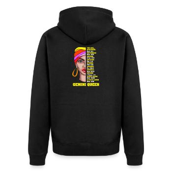 Signe du zodiaque Gémeaux - Veste à capuche bio Premium Unisexe - noir - Dos - Nico (187cm)