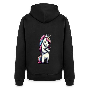 Licorne Licorne Fan Licorne Amoureux de la licorne - Veste à capuche bio Premium Unisexe - noir - Dos - Nico (187cm)