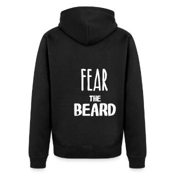 Fear the beard - Unisex Premium Bio Zip Hoodie - Schwarz - Hinten - Nico (187cm)