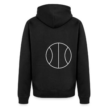 Basketball Lines - Unisex Premium Organic Zip Hoodie - black - Back - Nico (187cm)