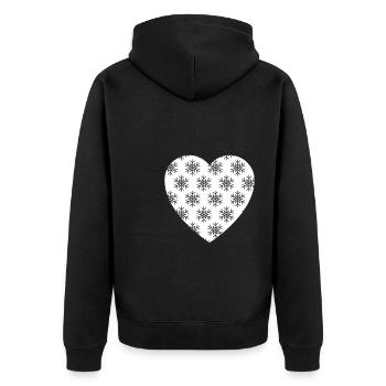 Heart Snowflakes - Unisex Premium Organic Zip Hoodie - black - Back - Nico (187cm)