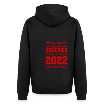 Junggesellinnenabschied 2022 - Unisex Premium Bio Zip Hoodie - Schwarz - Hinten - Nico (187cm)