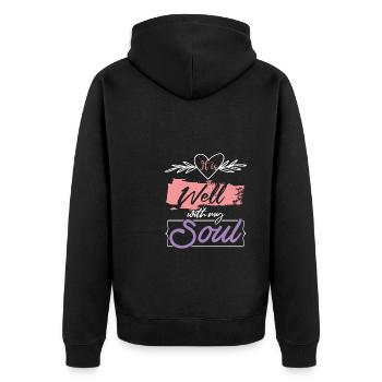 Bible verse Soul Jesus - Unisex Premium Organic Zip Hoodie - black - Back - Nico (187cm)