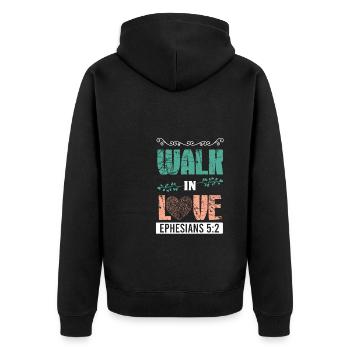 Dear Proverb Bible Verse - Unisex Premium Organic Zip Hoodie - black - Back - Nico (187cm)
