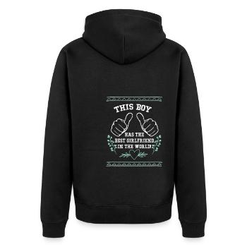 Le meilleur ami du monde dit - Veste à capuche bio Premium Unisexe - noir - Dos - Nico (187cm)