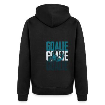 Citation d’un gardien de but de hockey sur glace - Veste à capuche bio Premium Unisexe - noir - Dos - Nico (187cm)