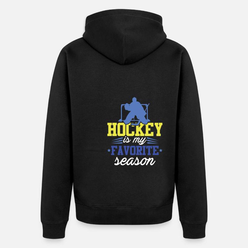 Saison de hockey sur glace - Veste à capuche bio Premium Unisexe - noir