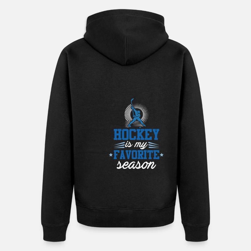 Saison de hockey sur glace - Veste à capuche bio Premium Unisexe - noir
