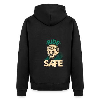 Balade à moto - Veste à capuche bio Premium Unisexe - noir - Dos - Nico (187cm)