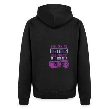 Dicton de camionneur - Veste à capuche bio Premium Unisexe - noir - Dos - Nico (187cm)