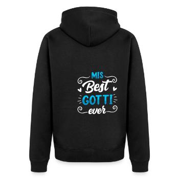 Gotti Geschenkidee Mis Best Gotti Ever Goti - Unisex Premium Bio Zip Hoodie - Schwarz - Hinten - Nico (187cm)