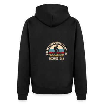 Fun mountain bike downhill design for MTB fans - Unisex Premium Organic Zip Hoodie - black - Back - Nico (187cm)