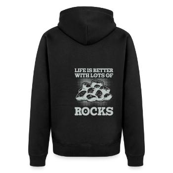 Collectionneur de roches Géologie Géologue lapidaire Minéral - Veste à capuche bio Premium Unisexe - noir - Dos - Nico (187cm)