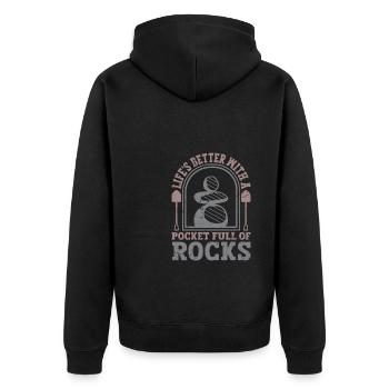 Collectionneur de roches Géologie Géologue lapidaire Minéral - Veste à capuche bio Premium Unisexe - noir - Dos - Nico (187cm)