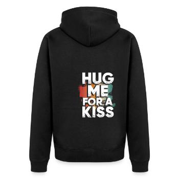 Professional Kisser - Unisex Premium Bio Zip Hoodie - Schwarz - Hinten - Nico (187cm)