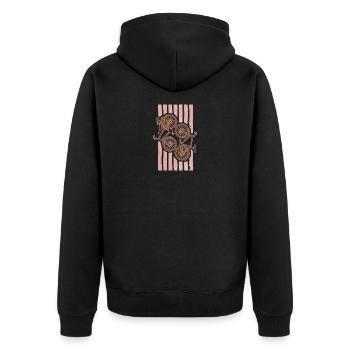 Visuell-Radfahren-Sommer-trendy-Pink-Pale-Minimali - Unisex Premium Bio Zip Hoodie - Schwarz - Hinten - Nico (187cm)