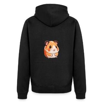 Totally cute hamster - Unisex Premium Organic Zip Hoodie - black - Back - Nico (187cm)
