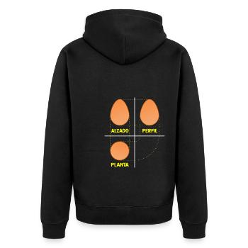 Système d’œufs dièdres pour les architectes - Veste à capuche bio Premium Unisexe - noir - Dos - Nico (187cm)