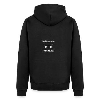 Skateboard - Don't Walk Drive Skateboard - Unisex Premium Bio Zip Hoodie - Schwarz - Hinten - Nico (187cm)