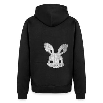 Lapin rétro au look usé - Veste à capuche bio Premium Unisexe - noir - Dos - Nico (187cm)