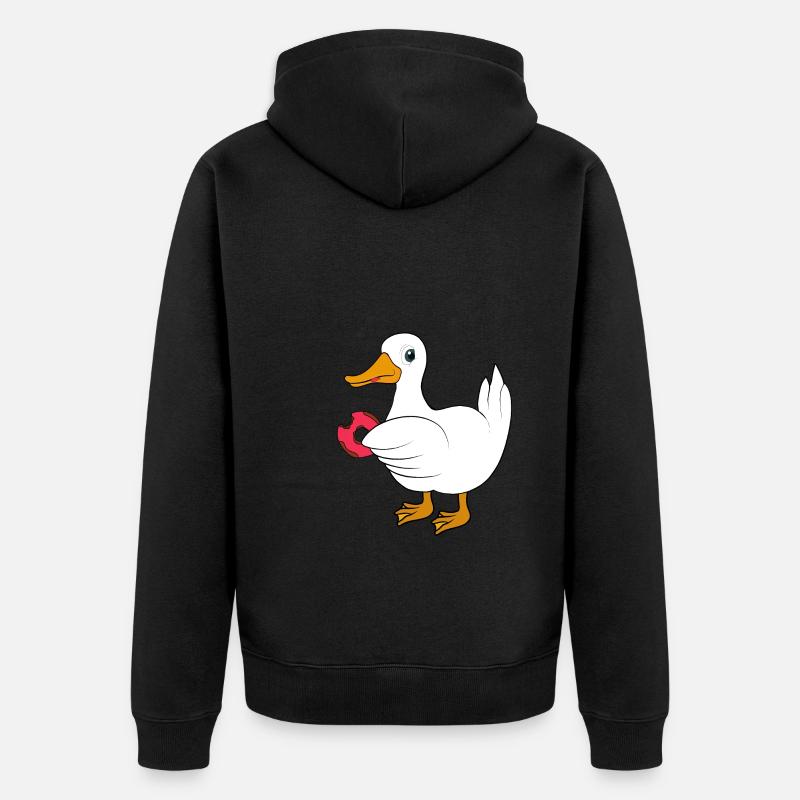 Canard avec beignet - Veste à capuche bio Premium Unisexe - noir