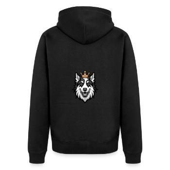 Border Collie Tête de Chien Couronne - Veste à capuche bio Premium Unisexe - noir - Dos - Nico (187cm)