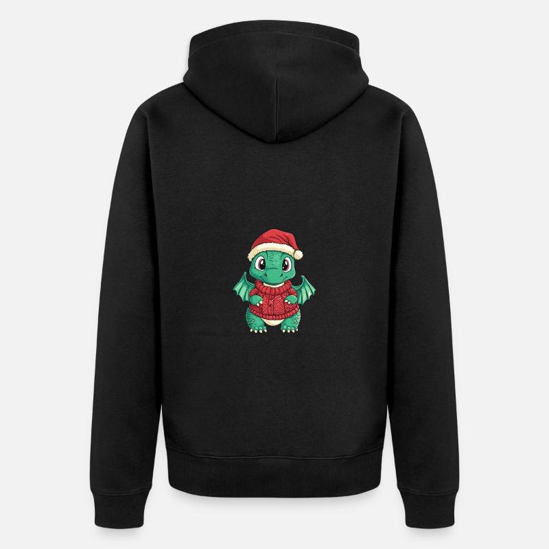 Bande dessinée Dragon Noël - Veste à capuche bio Premium Unisexe - noir
