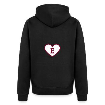 Letter e heart burgundy trendy sport - gift idea - Unisex Premium Organic Zip Hoodie - black - Back - Nico (187cm)
