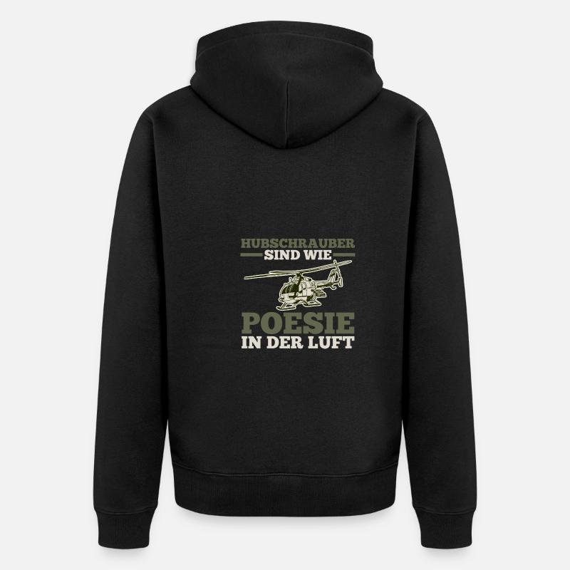 Pilote Hélicoptère Hélicoptère - Veste à capuche bio Premium Unisexe - noir