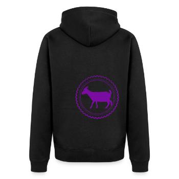 Ziege - Bock - Geiß - Bauernhof - Zoo - Urlaub - Unisex Premium Bio Zip Hoodie - Schwarz - Hinten - Nico (187cm)