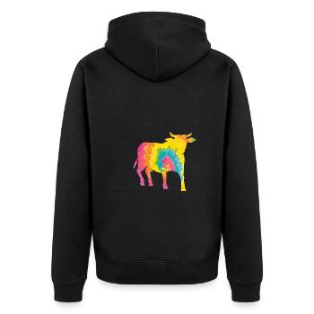 Bovins de buffle Bœufs - Veste à capuche bio Premium Unisexe - noir - Dos - Nico (187cm)