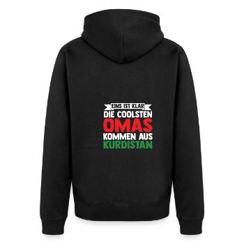 Kurds Grandma Grandmother Kurdistan - Unisex Premium Organic Zip Hoodie - black - Back - Nico (187cm)