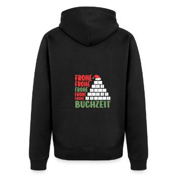 Père Noël Noël Livres de lecture - Veste à capuche bio Premium Unisexe - noir - Dos - Nico (187cm)