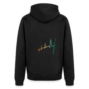 Flûte Heartbeat Flûte - Veste à capuche bio Premium Unisexe - noir - Dos - Nico (187cm)