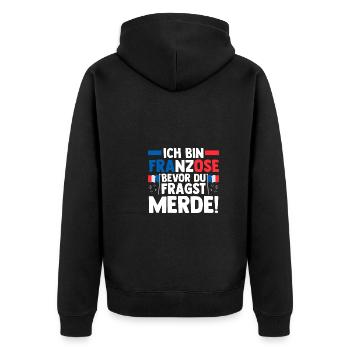 Franzose Französisch Frankreich - Unisex Premium Bio Zip Hoodie - Schwarz - Hinten - Nico (187cm)
