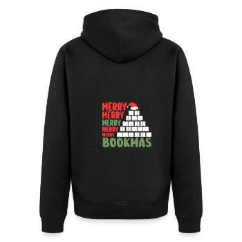 Père Noël Noël Livres de lecture - Veste à capuche bio Premium Unisexe - noir - Dos - Nico (187cm)