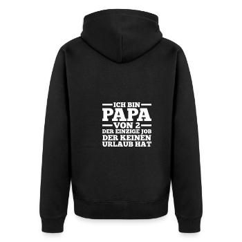 Dad of 2 children - Unisex Premium Organic Zip Hoodie - black - Back - Nico (187cm)