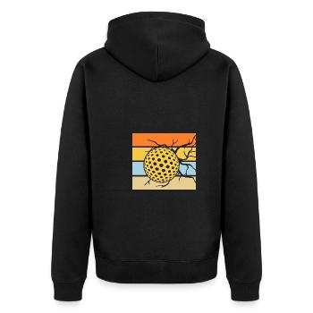 Golfers Golf - Unisex Premium Organic Zip Hoodie - black - Back - Nico (187cm)