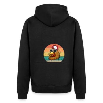 Chickens Hen - Unisex Premium Organic Zip Hoodie - black - Back - Nico (187cm)