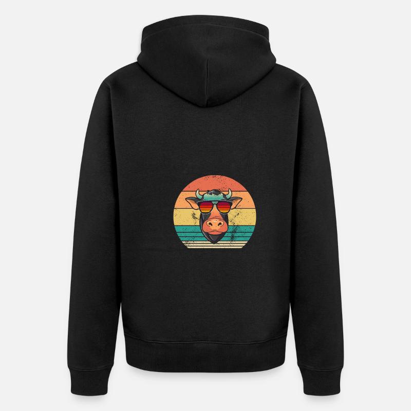 Vache Highland Bovins Vaches - Veste à capuche bio Premium Unisexe - noir