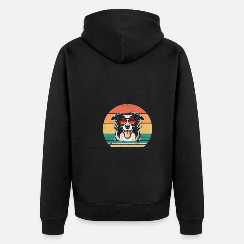 Border Collie - Veste à capuche bio Premium Unisexe - noir