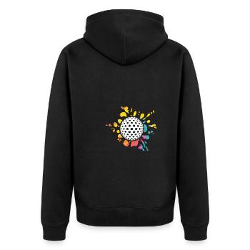 Golfers Golf - Unisex Premium Organic Zip Hoodie - black - Back - Nico (187cm)