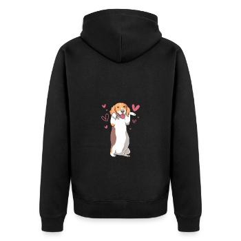 Beagle Mom Mom Dog Mom - Unisex Premium Organic Zip Hoodie - black - Back - Nico (187cm)