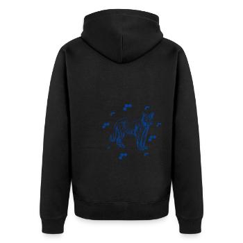 Gepard - Afrika - Safari - Naturschutz - Unisex Premium Bio Zip Hoodie - Schwarz - Hinten - Nico (187cm)