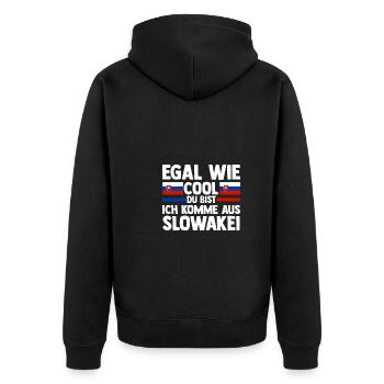 Slowaken Slowakei - Unisex Premium Bio Zip Hoodie - Schwarz - Hinten - Nico (187cm)