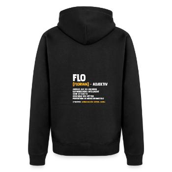 Florian - Unisex Premium Bio Zip Hoodie - Schwarz - Hinten - Nico (187cm)