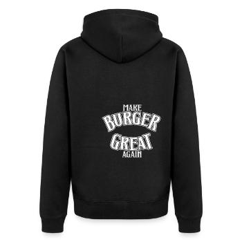Make Burger great again - Unisex Premium Bio Zip Hoodie - Schwarz - Hinten - Nico (187cm)