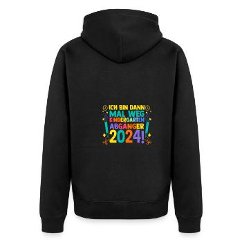 5 Klasse Schulkind Schulanfang Kindergarten Kita E - Unisex Premium Bio Zip Hoodie - Schwarz - Hinten - Nico (187cm)